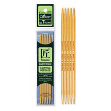 Load image into Gallery viewer, Takumi Bamboo Double Pointed Needles DPNs - 5" & 7" (Clover)
