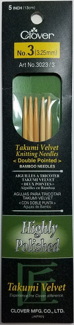 Takumi Velvet Bamboo Double Pointed Needles DPNs - 5